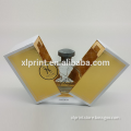 gold paper cosmetic box , perfume paper box , middle opened perfume glass packaging box